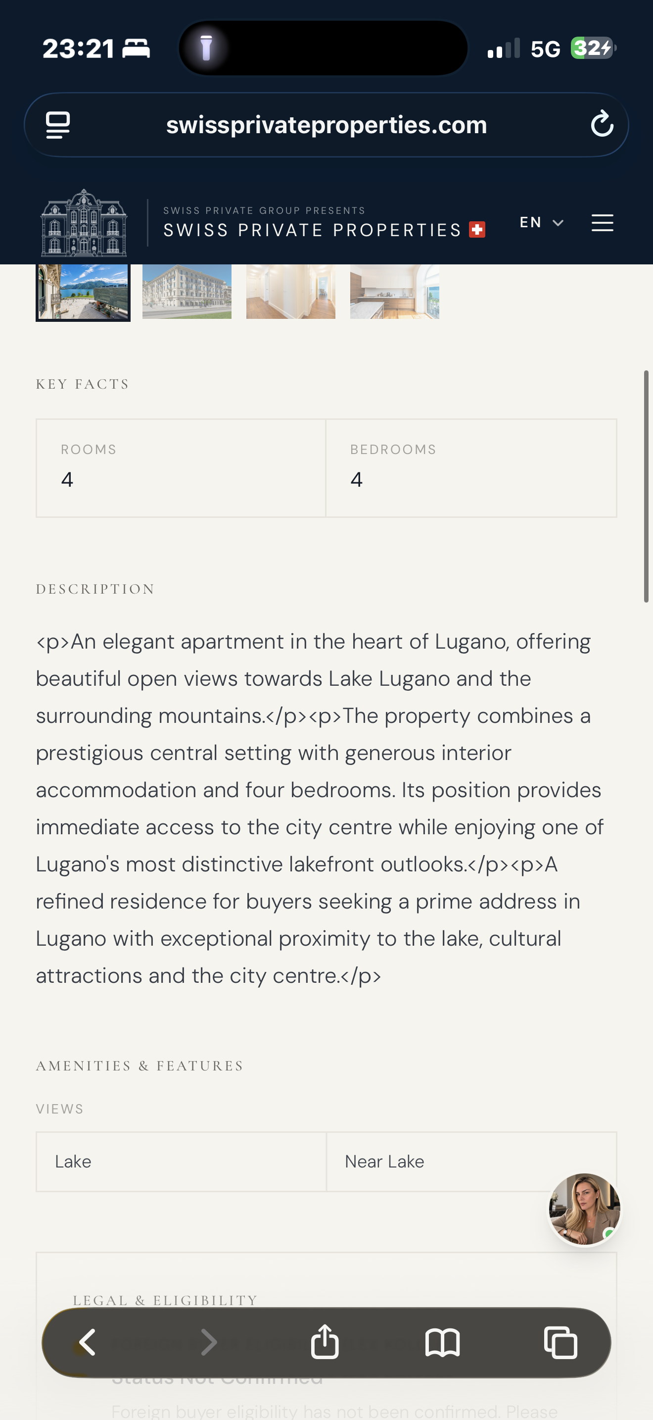 Terrace with lake view, Lugano apartment