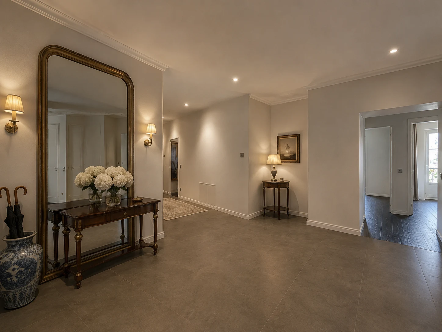Grand entrance hall of luxury residence at Le National de Montreux