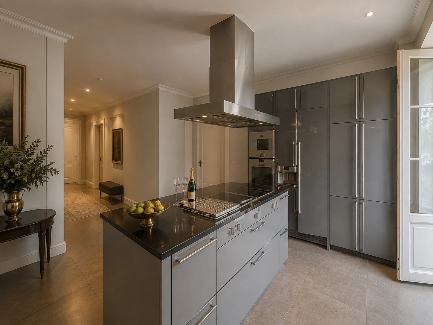 Fully integrated contemporary kitchen at Le National de Montreux