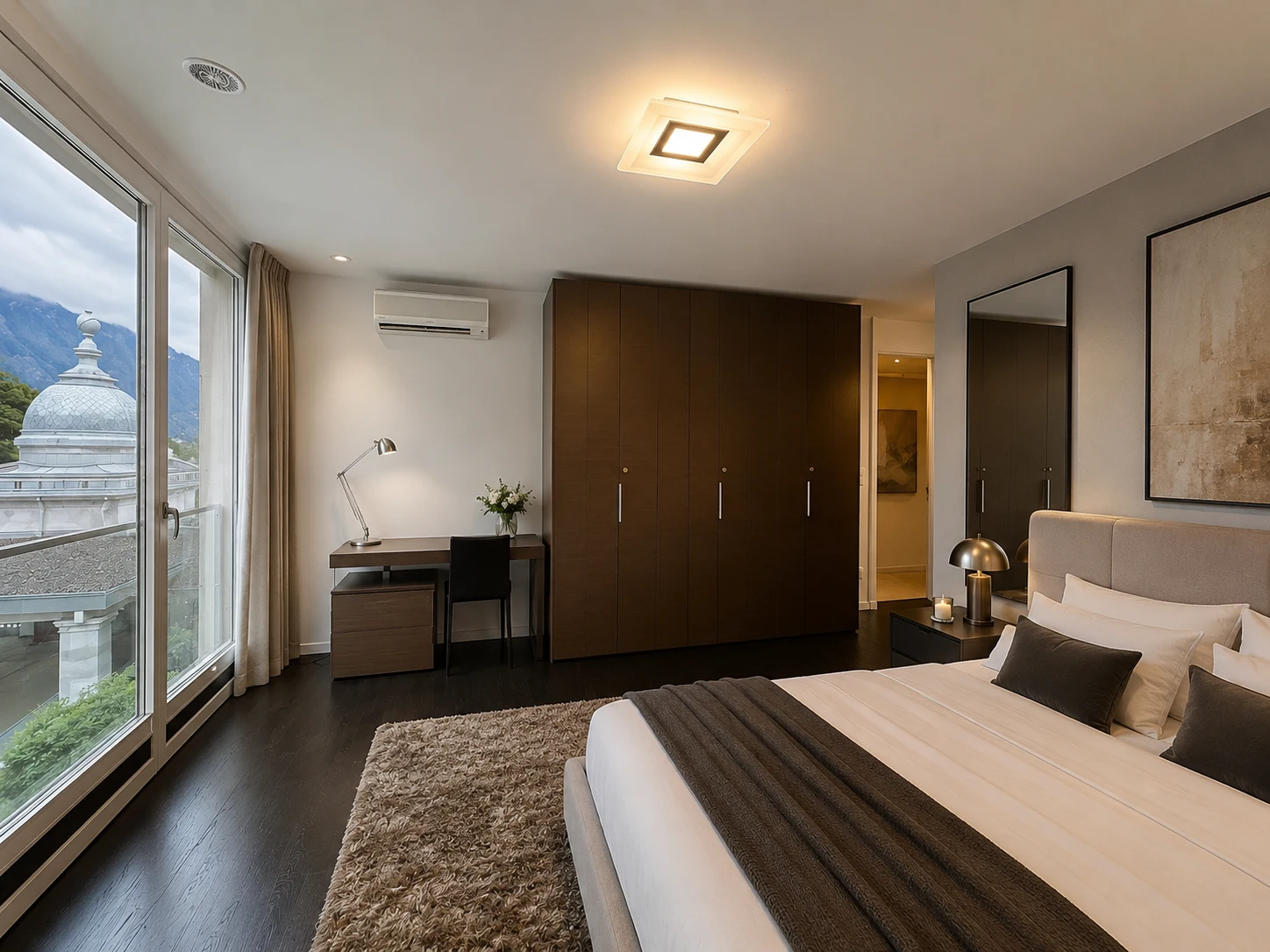 Chambre principale avec vues au Le National Montreux
